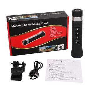 Universal LED flashlight, speakers, power supply, bike, bluetooth