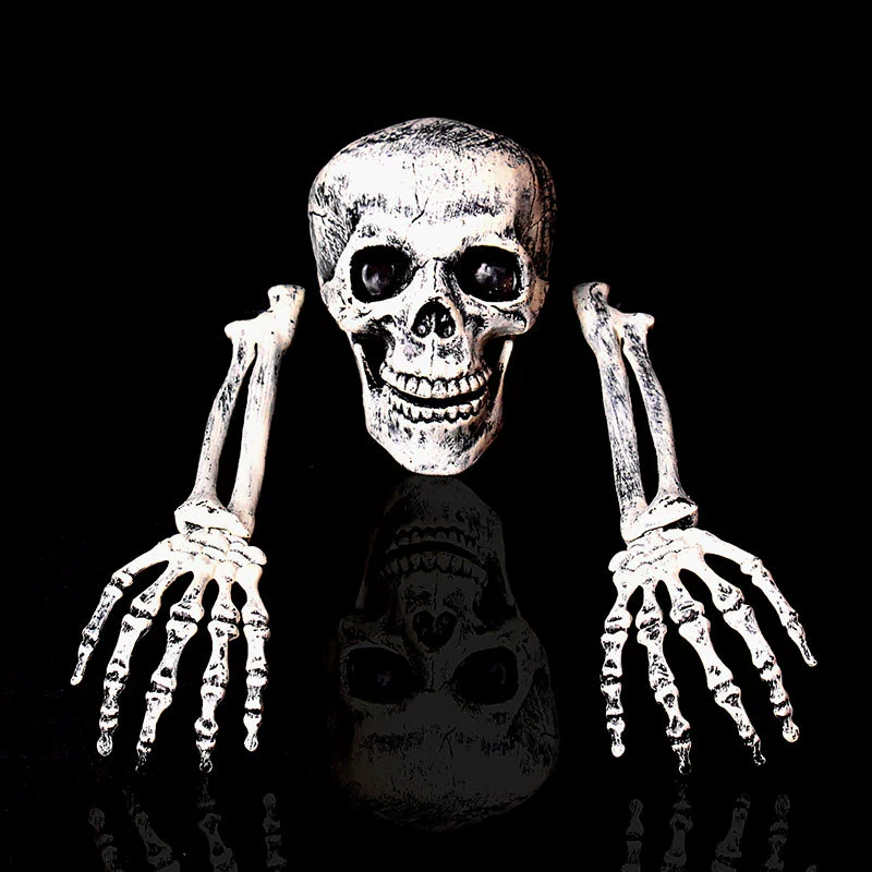 Halloween Skull Decoration Set (SOURCE FACTORY) — Luminous Skull & Hands, 3-piece Ornamental Prop