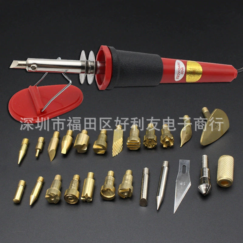 Прямой набор из 26 предметов из тыквы, деревянная доска, инструмент для пирографии, электрический утюг, горячее тиснение, гравировка, железная ручка для рисования огнем