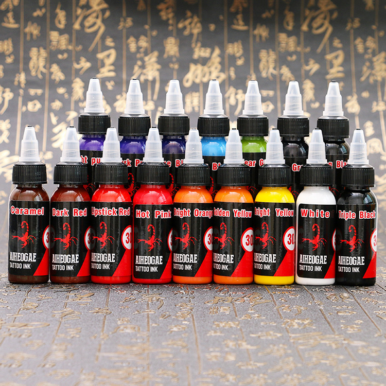 Cross Border Tattoo Equipment Ai Black Red Label Tattoo Practice Pigment 30ml Small Tattoo Color Pigment Ink Cross Border Tattoo Equipment Ai Black Red Label Tattoo Practice Pigment 30ml Small Tattoo Color Pigment Ink