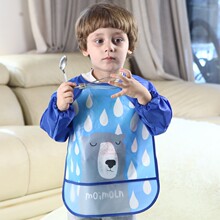 外贸工厂儿童罩衣反穿衣防水宝宝婴儿免洗饭衣围兜围嘴画画衣