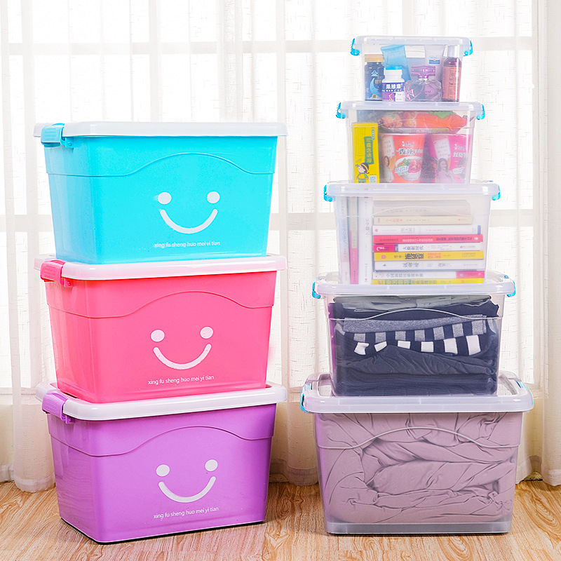 厂家批发 透明收纳箱 塑料收纳盒玩具整理箱行李储物箱手提收纳箱