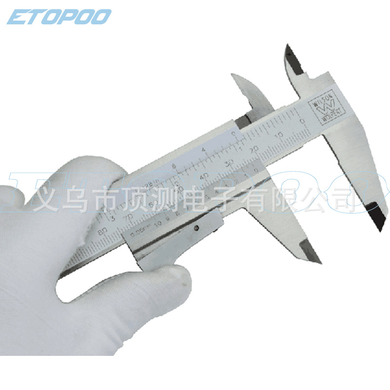 Etopoo新品 不锈钢整体 150MM 0.05MM 左手 游标卡尺 带深度杆