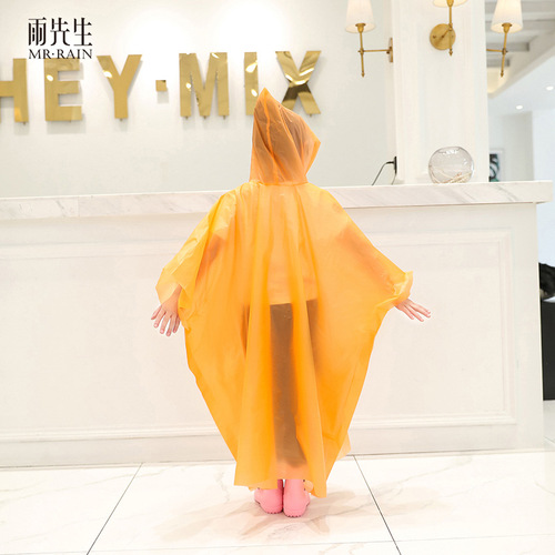 Disposable thickened children's raincoat, fashionable student peva poncho, children's cloak raincoat, travel portable manufacturer