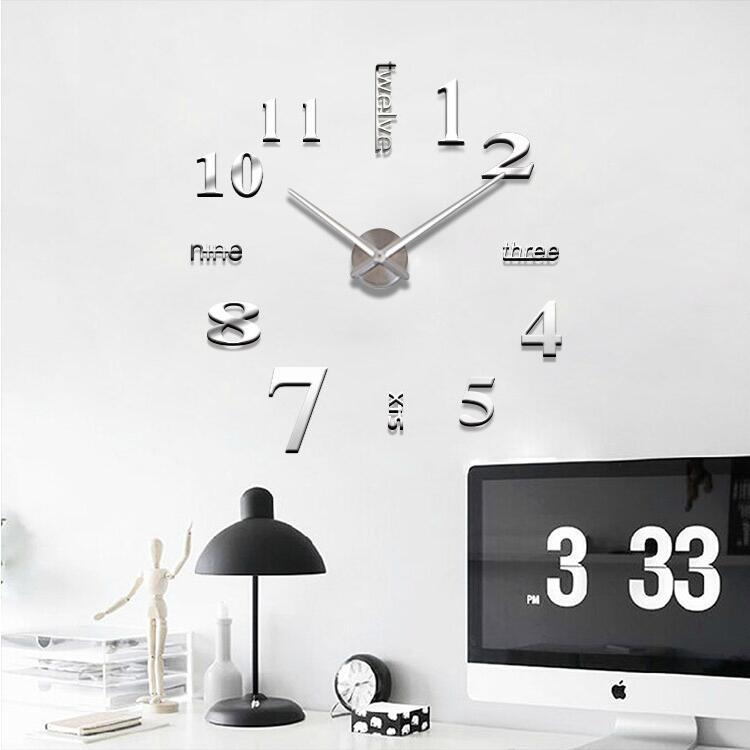Los fabricantes suministran acrílico 3D pegatinas decorativas de pared DIY reloj dormitorio sala de estar espejo Reloj de pared mudo reloj de moda