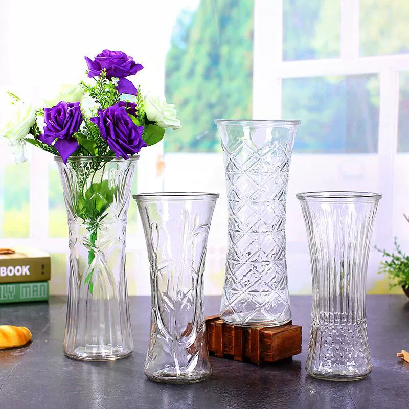 Оптовая продажа, европейская большая стеклянная прозрачная ваза, украшения для гостиной, цветочная композиция, гидропоника, богатая бамбуковая лилия, столешница, ваза для цветов
