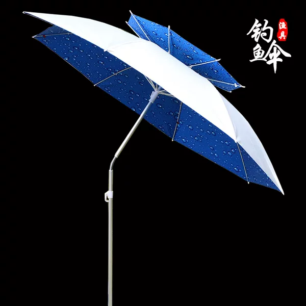 Factory wholesale fishing umbrella 1.8-2.4 double universal folding fishing umbrella rainproof sunshade sunshade