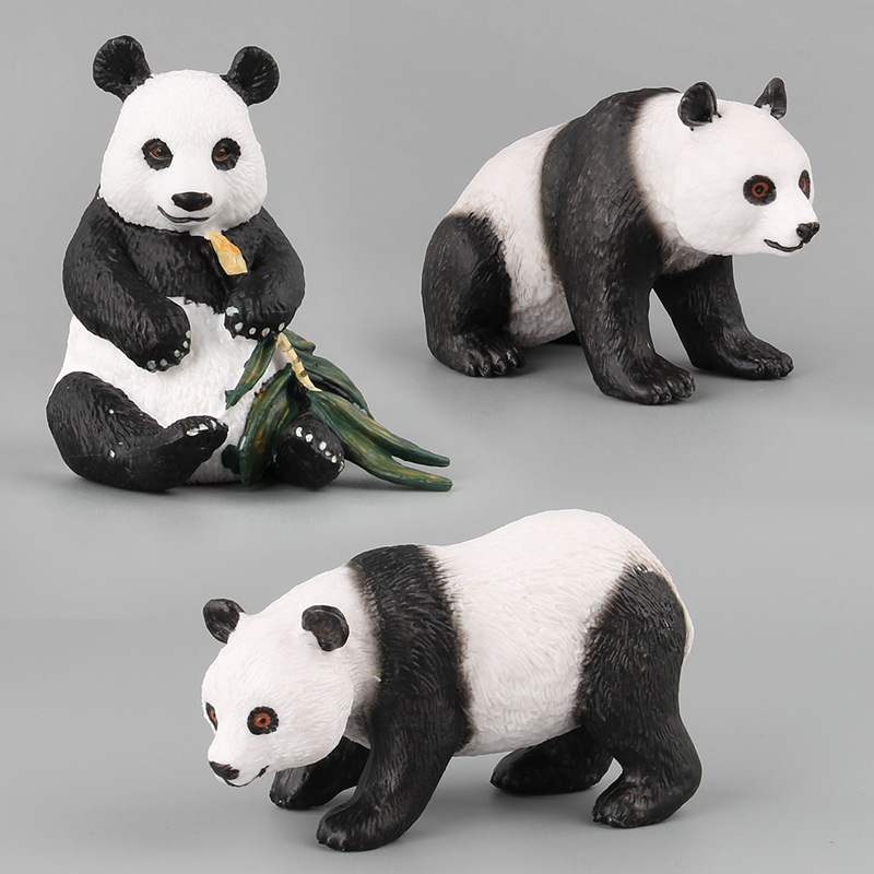 Transfronterizo Amazonas Simulación infantil bosque modelo animal juguete Panda modelo animal decoración creativa conjunto de 7 piezas