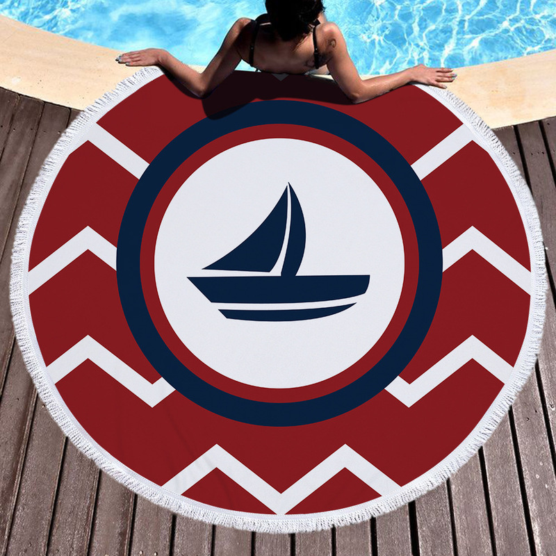 Amazon cross-border bath towel European and American style can not afford static electricity lint-free microfiber round beach towel 150cm