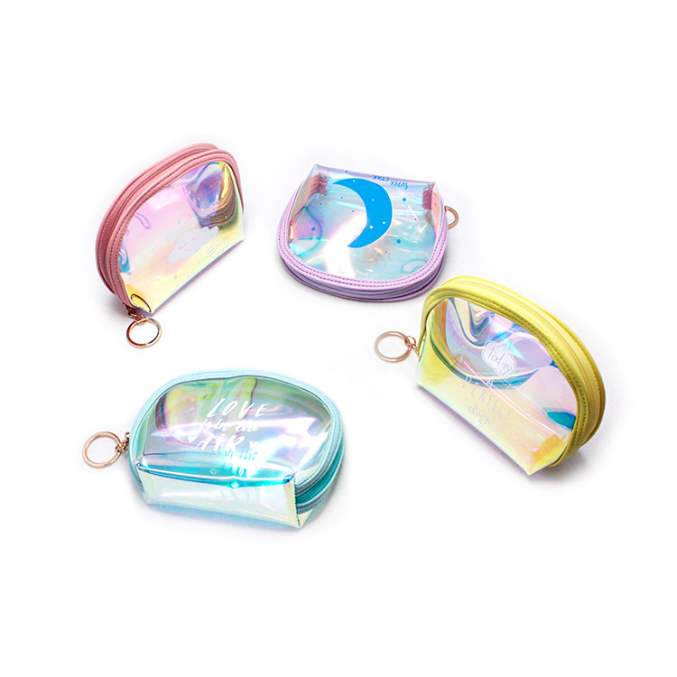 Nuevo bolso de las mujeres de moda todo fósforo monedero colorido láser mini bolso de la jalea transparente