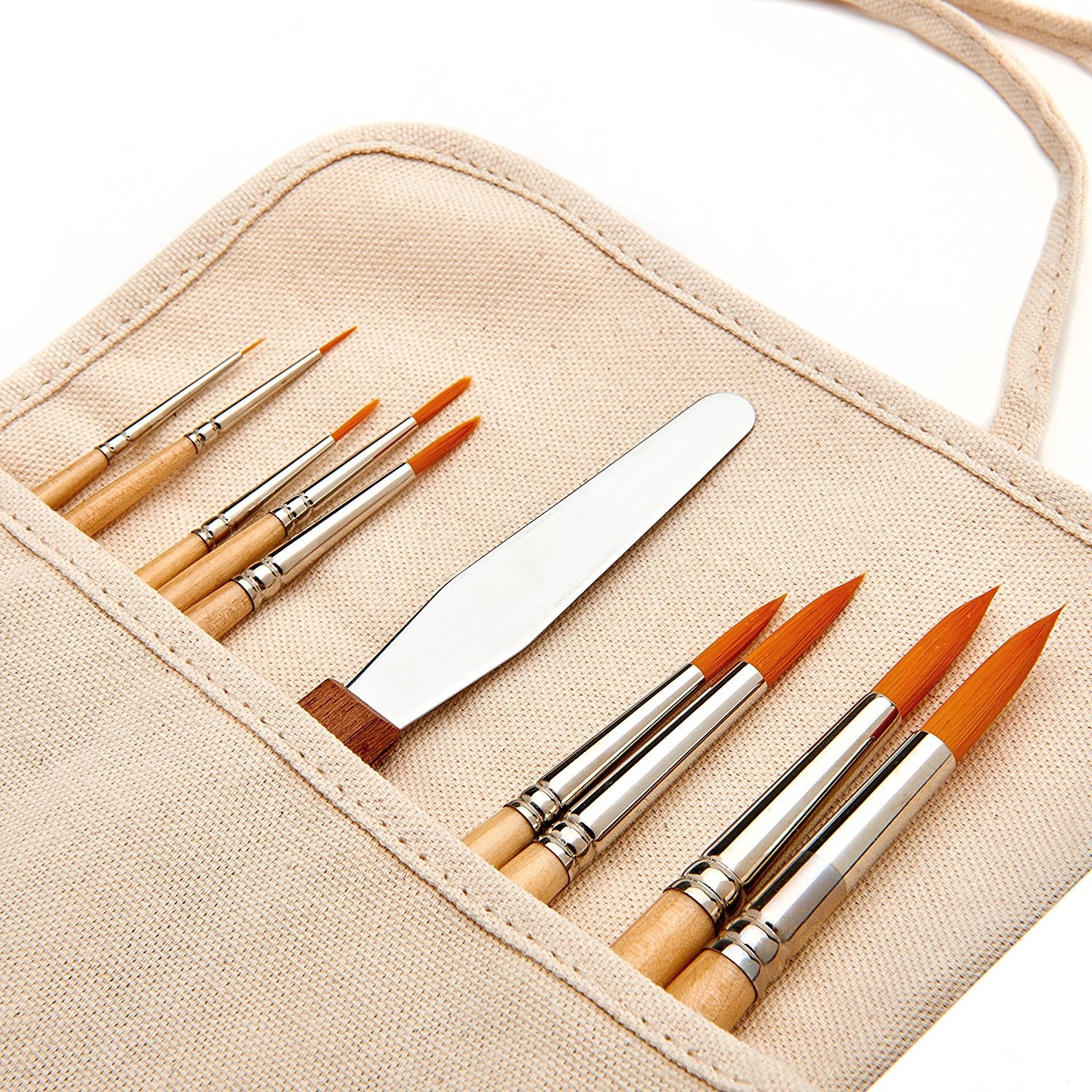 厂家供应跨境亚马逊新款纯棉帆布化妆刷包眉笔化妆笔袋棉麻插袋