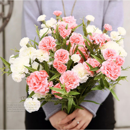 Simulated carnation silk flowers artificial flowers dried flowers decorative flowers home decor home accessories wedding celebration wedding decorations wholesale