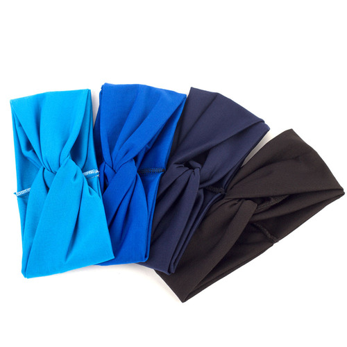 Amazon Western and European Women's Solid Color Cross Yoga Headband for Pulling and Knotting Leopard Print Sports Headband Multicolor Headband