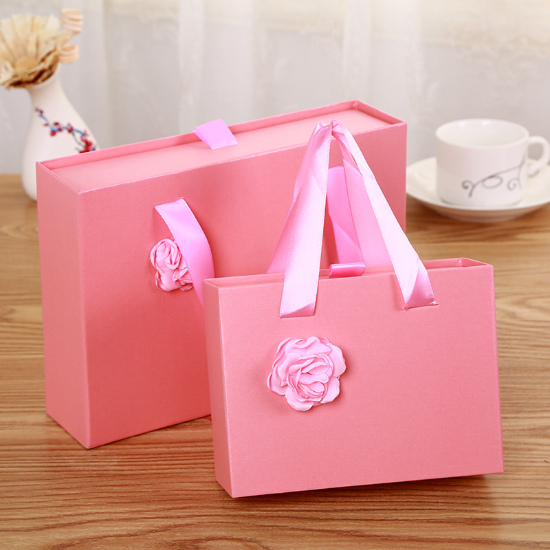 Gran lazo rosa para enviar novia caja de regalo de cumpleaños compañero de boda caja de regalo caja de cajón caja de embalaje de caramelo