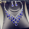 Crystal for bride, necklace and earrings, sophisticated set, high-end wedding dress, accessories, wholesale, diamond encrusted