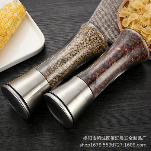 Manual 304 stainless steel grinder black pepper grinder seasoning bottle pepper spice grinding kitchen supplies