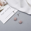 Fuchsia advanced cute earrings from pearl with bow, wide color palette, high-quality style, simple and elegant design