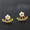 Fashionable hypoallergenic earrings, Korean style, flowered