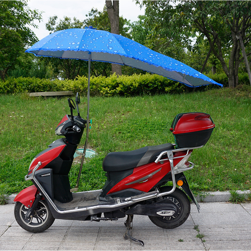 Sombrilla/Parasol para Motocicleta o Vehículo Eléctrico, Resistente a la Lluvia o al Sol, Tipo Cola de Golondrina Extensible, Plegable, Protección Solar UPF, Venta al Por Mayor