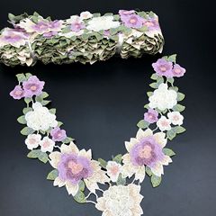 Fashionable New High-Quality Water-Soluble Embroidered Colorful Collar Ethnic Computer Embroidered Collar Flowers Fashion Accessory