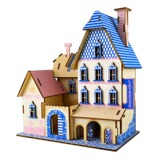 Деревянная головоломка, домик, реалистичный конструктор, игрушка с лазером, DIY, имитационное моделирование для детей