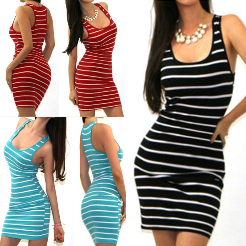2026 Amazon Ebay Wish Black and White Striped Slim-Fit Sleeveless Tank Top Long Dress with a Fashionable Design