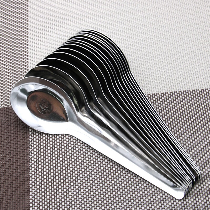 Stainless steel tableware long handle spoon big tip 05 thick orchid flat spoon spoon canteen fast food restaurant soup spoon Stainless steel tableware long handle spoon big tip 05 thick orchid flat spoon spoon canteen fast food restaurant soup spoon