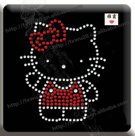 猫服装烫钻烫图　烫图批发　厂家直销烫钻图案镶钻哑光个性