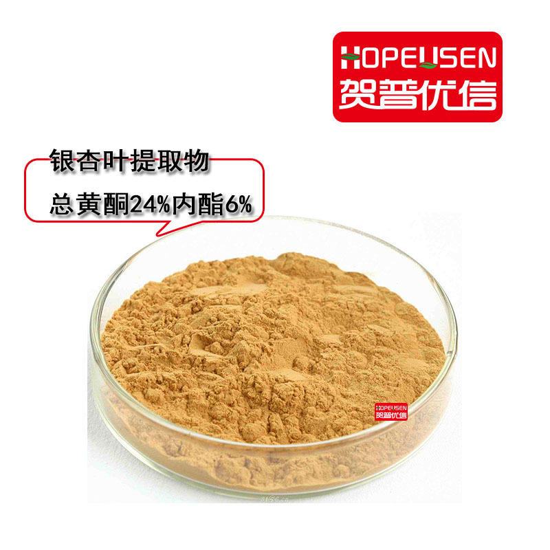 银杏叶提取物 24%黄酮 银杏内酯6% USP  EP JP