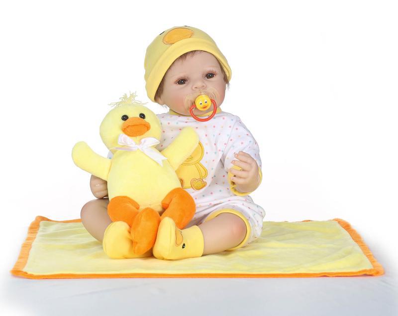 Simulación de goma suave muñeca chica juguete regalo colección hobby lindo bebé compañero muñeca