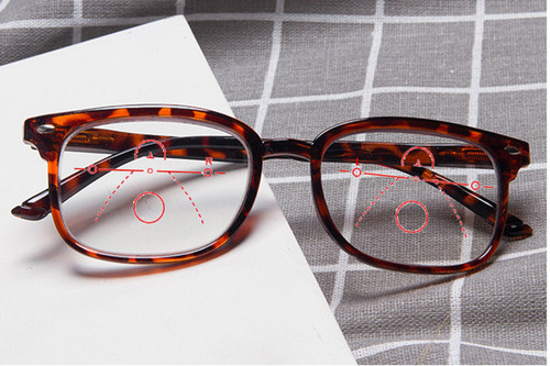 New retro progressive multi-focus reading glasses for both distance and near use multifunctional two-color plastic frame glasses for men and women