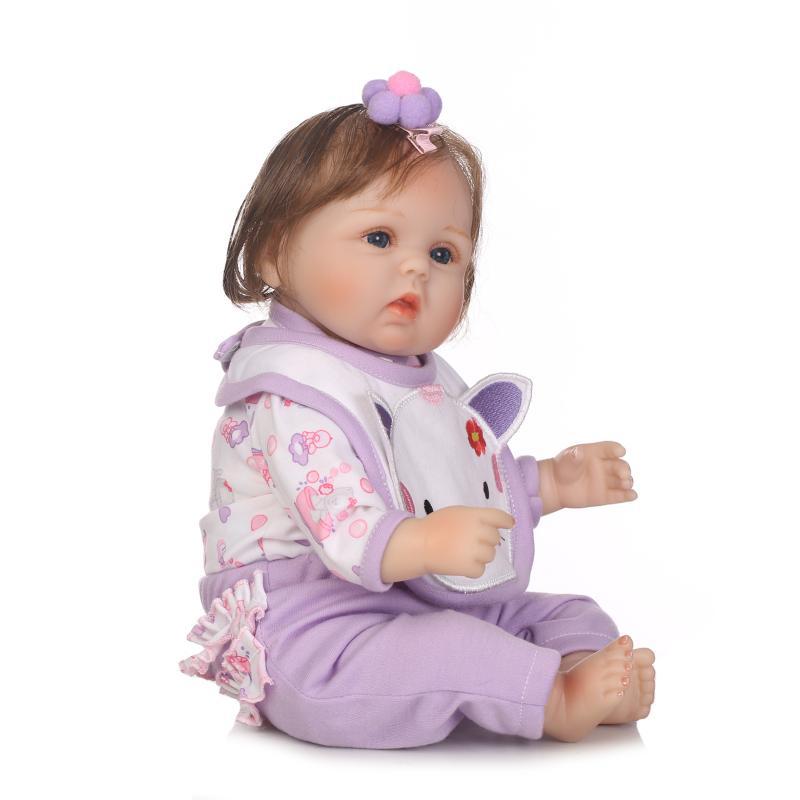 Simulación bebé muñeca de goma suave lindo bebé realista educación temprana juguetes jugar casa regalo creativo