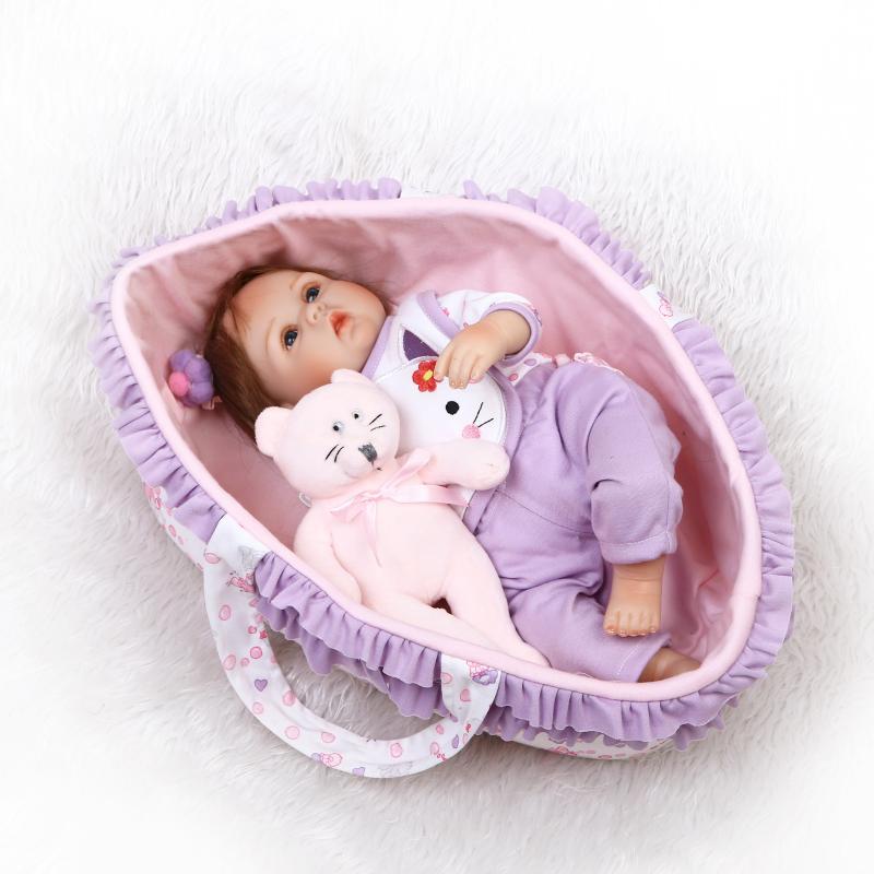Simulación bebé muñeca de goma suave lindo bebé realista educación temprana juguetes jugar casa regalo creativo