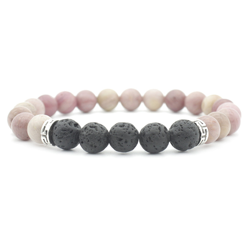 Cross-border supply of European and American fashion jewelry red striatum volcanic rock can drop essential oil lava yoga adjustable bracelet Cross-border supply of European and American fashion jewelry red striatum volcanic rock can drop essential oil lava yoga adjustable bracelet