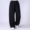 Black trousers, cotton and linen