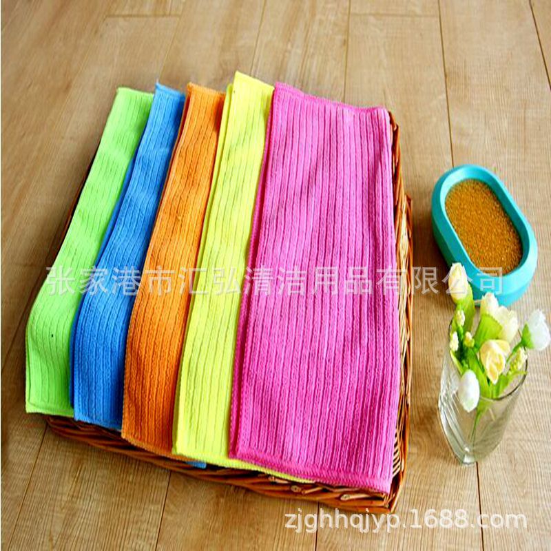 Microfiber Cleaning Towel, Multi-Color, Super Soft, Water-Absorbent, Lint-Free Scouring Pad, Kitchen Housekeeping Cleaning Towel