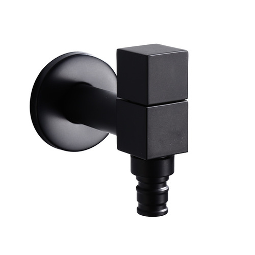 Black full copper square washing machine 4-point faucet balcony washing machine mop pool single cold water faucet