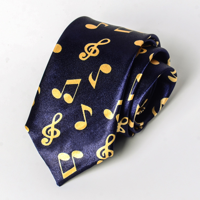 Cravatta sottile con motivo pianoforte alla moda uomo donna_voghion.com