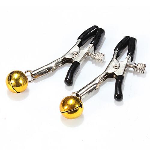 Metal copper bell nipple clamps female masturbation pleasure device adult erotic sex supplies SM factory wholesale 