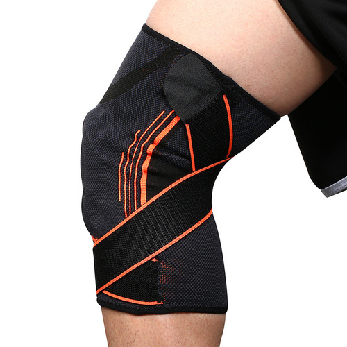 Shock-absorbing anti-slip spring pressurized warm knee pads Basketball sports equipment protective gear/pressurized belt silicone knee pads wholesale