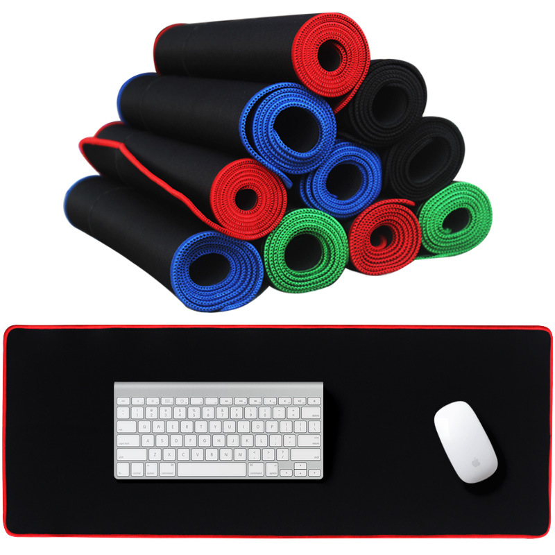 Pure Black Precision Edge Lock Mouse Pad for Internet Cafe Office Gift Oversized Keyboard Pad Game Large Advertising Table Pad