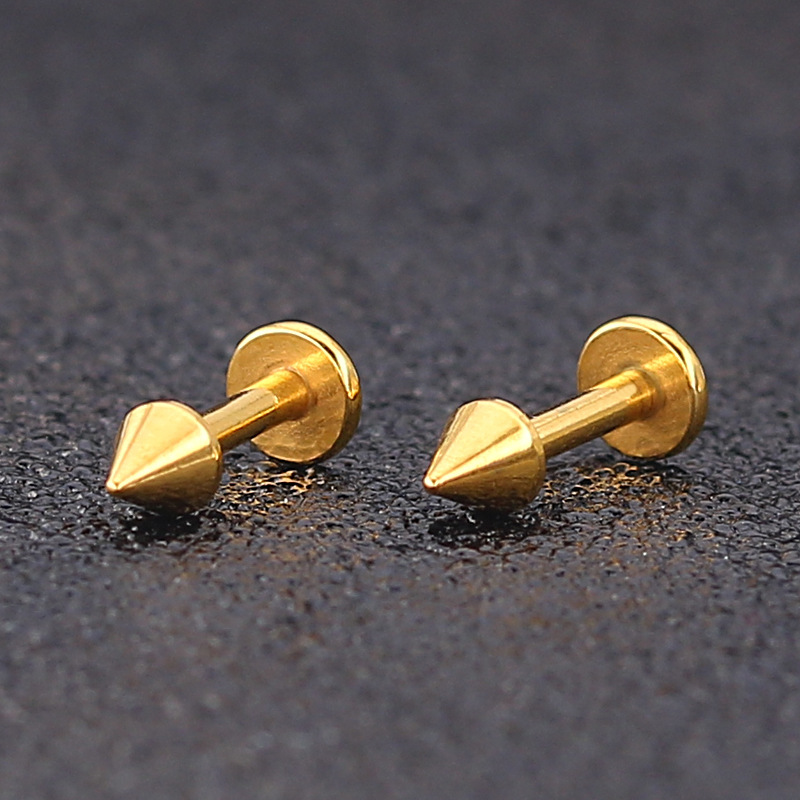 Trendiger europäischer und amerikanischer Hip-Hop-Punk-Stil, personalisierter Herren-Piercingschmuck aus Titanstahl in Lippenkegelform_voghion.com