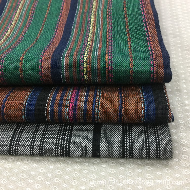 Factory supply linen yarn-dyed fabric spring and summer yarn-dyed linen cotton striped fabric linen striped plain weave Factory supply linen yarn-dyed fabric spring and summer yarn-dyed linen cotton striped fabric linen striped plain weave