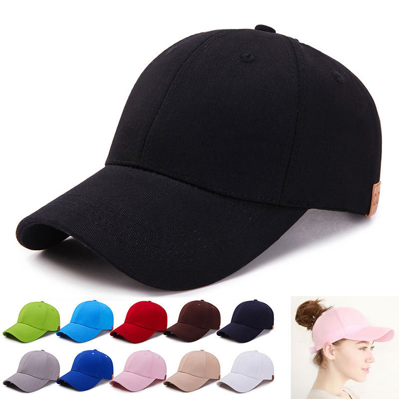 New ladies ponytail baseball cap solid color breathable sunshade sunscreen cap rear opening cotton hat can be made of LOGO New ladies ponytail baseball cap solid color breathable sunshade sunscreen cap rear opening cotton hat can be made of LOGO