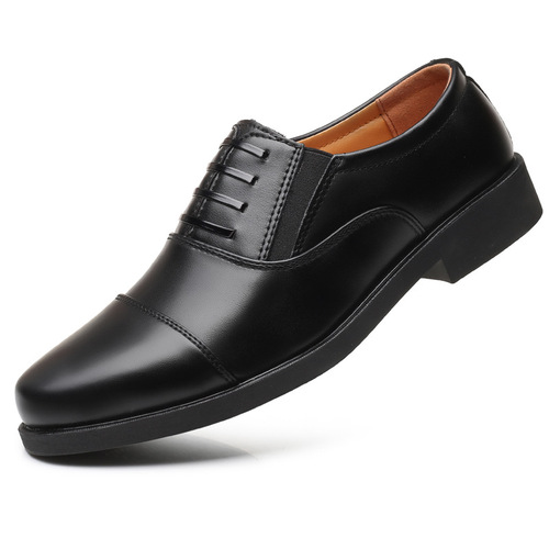Men's Formal Leather Shoes with Three-Striped Leather, Formal Suit Shoes for Men, Business and Leisure Shoes, Work Safety Shoes, Security Officer Shoes