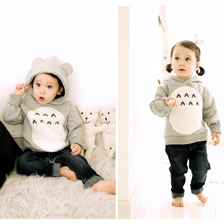 Desgaste padre-hijo primavera y otoño 2024 Nueva Corea del Sur decoración del hogar completo Totoro bordado suelto más tamaño suéter con capucha desgaste de la pareja