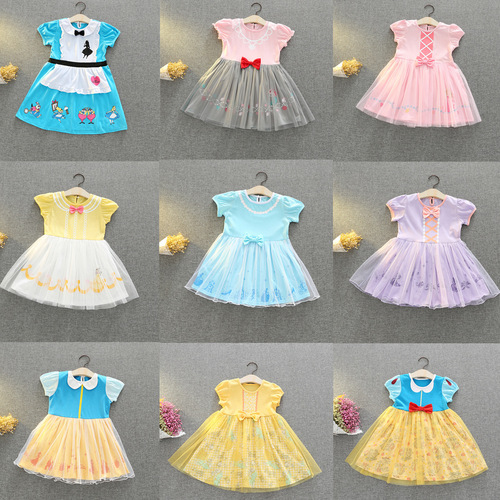 Cross-border exclusive ins princess dress  European and American children's dress children's Halloween costume wholesale