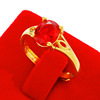 Tourmaline ruby long-lasting wedding ring, one size stone inlay jade