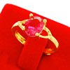 Tourmaline ruby long-lasting wedding ring, one size stone inlay jade