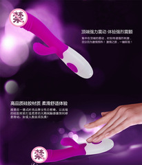 女用震動棒G點震動棒純硅膠雙震變頻女用自慰器情趣用品廠家代發